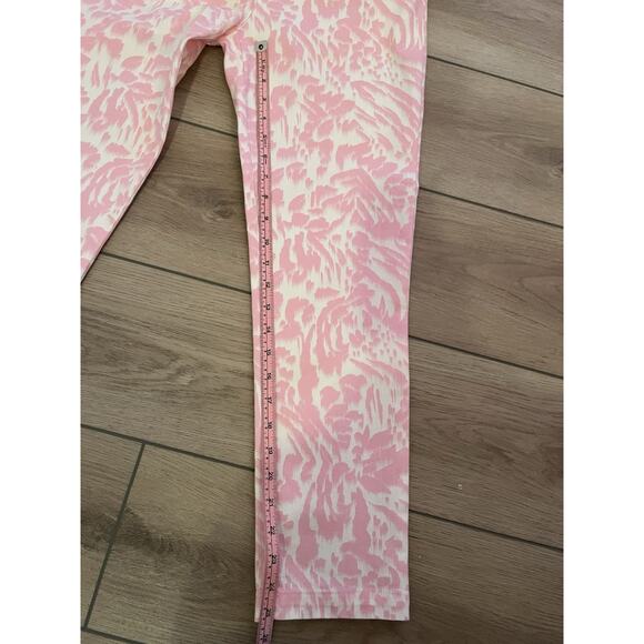 Elliott Lauren Pink And White Leopard Print Cropped Stretch Jeans Size 2 - Picture 12 of 15
